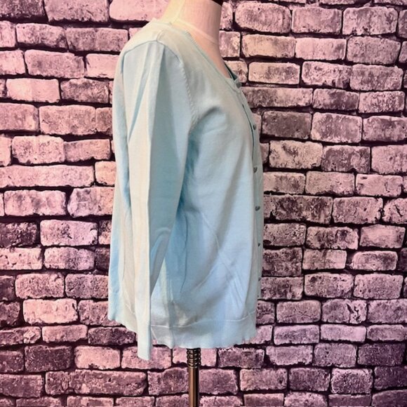 Talbots Aqua Cardigan Sweater & Tank Size XL - Picture 6 of 10